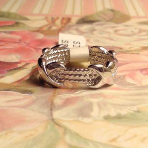 Two Rings Three Rope Style Silver Band Rings With 4 Xs On Them For Kisses Size 7